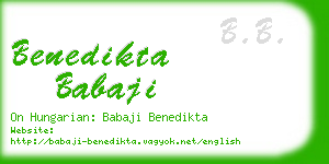 benedikta babaji business card